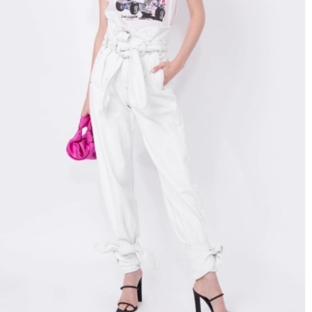 Re/done x The Attico Paper Bag Waist Denim Trousers in Light 01